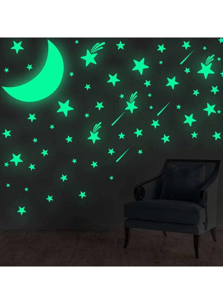 64PCS Glow-in-the-Dark Star Stickers – Premium Luminous Wall & Ceiling Decor, Reusable and Easy to Apply, Perfect for Bedrooms, Nurseries & More